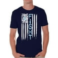 thumbnail image 1 of Awkward Styles Men's Prostate Cancer Distressed American Flag Graphic T-shirt Tops Fight Blue Ribbon, 1 of 4