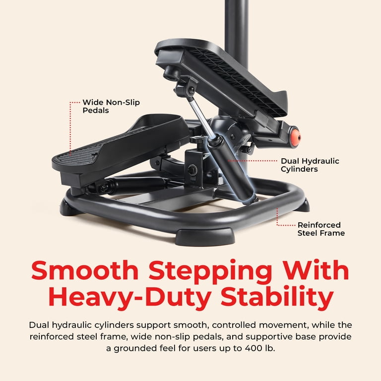 Sunny Health & Fitness Stepper With Handlebar, Resistance Bands photo 7