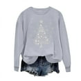 thumbnail image 3 of Sweatshirts for Womens Christmas Fashion Xmas Tree Printed Shirts Christmas Clothing Loose Plus Size Blouses Tops Winter Long Sleeve Crewneck Sweaters Pullover, 3 of 6