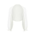 thumbnail image 4 of Alvivi Women's Sheer Mesh Chiffon Beachwear Swim Cover Ups Bikini Shrug Cardigan Nightwear White One Size, 4 of 7