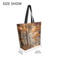thumbnail image 4 of Open Top Canvas Tote Bag with Zipper Reusable Shopping Bag 13.5x15" Roomy Carryall Beautiful Autumn Forest, 4 of 9