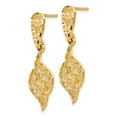 thumbnail image 2 of Real 14kt Yellow Gold Polished & Diamond-Cut Filigree Swirl Dangle Post Earrings; for Adults and Teens; for Women and Men, 2 of 3