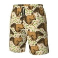 thumbnail image 4 of Salouo Retro Squirrel Pattern Swim Trunks for Men,Men's Hawaiian Bathing Suit Swimsuits Quick Dry Swimming Board Shorts Beach Shorts with Pockets-, 4 of 6