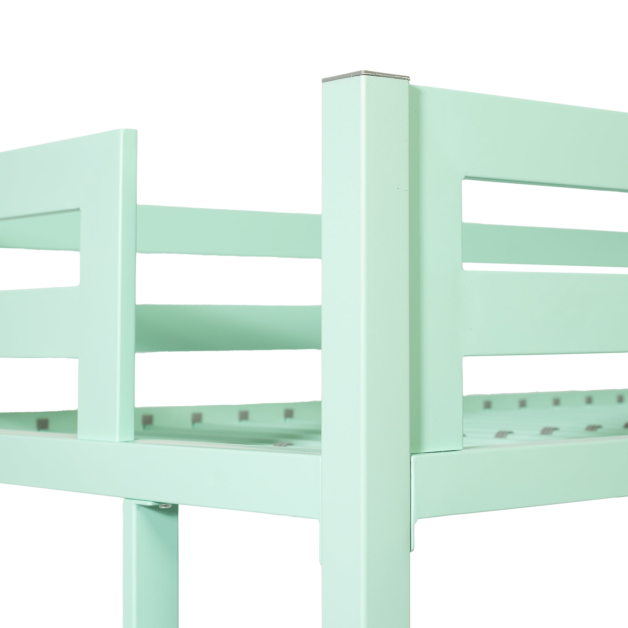 Walker Edison Premium Deluxe Twin Metal Loft Bed, Mint