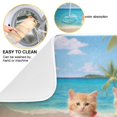 thumbnail image 2 of Cats Coconut Trees Sea Swimsuit Dish Drying Mat Dish Drainer Rack Mats Water Absorbent Non-Slip Easy Clean Heat Resistant for Kitchen Counter, 2 of 8