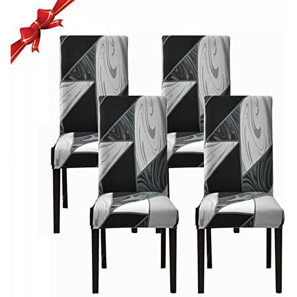 Funda elástica para silla de comedor de 4 piezas, funda para silla lavable Universal, funda para silla fácil de limpiar para decoración de comedor de Hotel restaurante brillar Electrónica