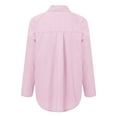 thumbnail image 2 of Tittly Button Down Shirts Womens Shirts Collar Solid Casual Long Front Sleeve Turn Tops Down Women Pockets Shirt Button Women's Blouse Long Sleeve Shirts for Women Tshirts Shirts Womens Tops Pink L, 2 of 3