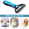 thumbnail image 2 of Cepillo de aseo para perros, peine desmatador multifuncional, herramienta de aseo para mascotas de doble cara JShteea El nuevo, 2 of 7