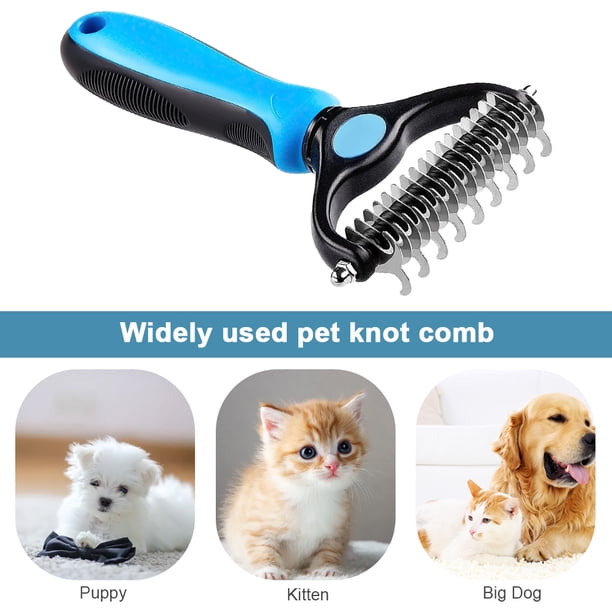 Cepillo de masaje para perros y gatos, limpiador de pelo de doble cara, suministros para mascotas, herramienta de aseo para mascotas
