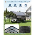 thumbnail image 5 of 13x26x11.4 ft  Metal Carport Heavy Duty Reinforced Frame with Anchors Easy Assembly All-Weather for Pickup Trucks, Boats, RVs, Tractors, Reinforced Frame with Anchors, 5 of 8