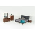 thumbnail image 3 of Benzara Two Drawer Nightstand with Rod Shaped Pull and Tapered Feet, Walnut Brown, 3 of 5
