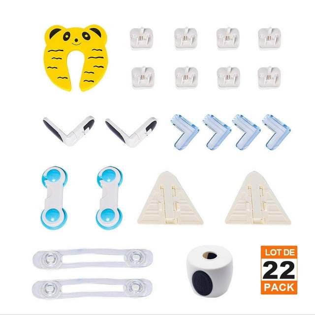 22pcs Child Safety Locks Baby Safety Locks Kit,Easy Installation and Eco-friendly Material,for Cabinets Drawers Fridges