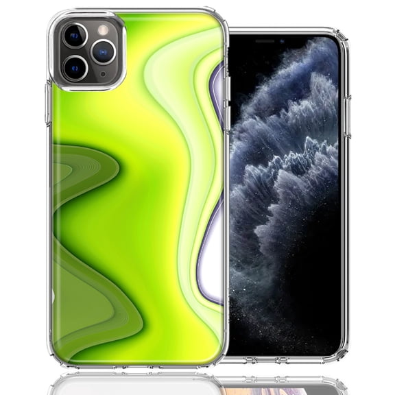 MUNDAZE For Apple iPhone 11 Pro Green White Abstract Design Double Layer Phone Case Cover