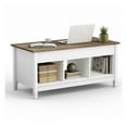 thumbnail image 6 of Lift Top Coffee Table with Storage, Adjustable Height Coffee Table with Hidden Compartment, Living Room Table with Shelves, White/Coffee/Brown/Black, 41"x19.5"x(19-24.5"), 6 of 9