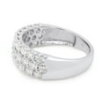 thumbnail image 4 of AFFY 1.50CT Round Moissanite Diamond 3-Row Half Eternity Anniversary Band Ring 14K White Gold over Silver-10, 4 of 8