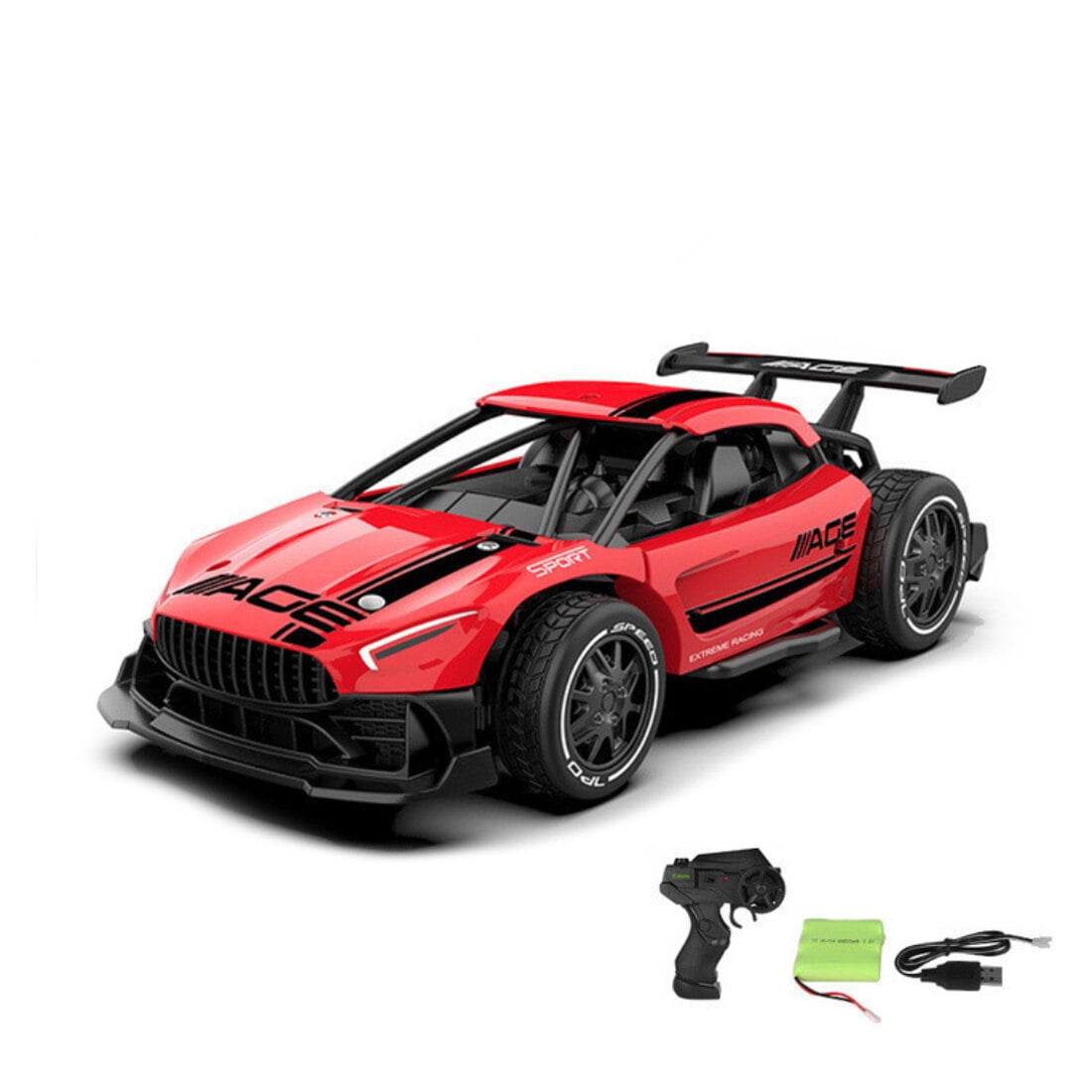 1/24 Scale Mini RC Drift Car for Adults, 2.4G 4WD RC Racing Car with Alloy Body & Glossy Metal Shell, 15+ KM/H Remote Control Vehicle for Teens and Adults - RTR