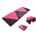 thumbnail image 1 of Topcobe 4' × 10' × 2'' Folding Triangle Pattern Workout Mats, Pink & Black, 1 of 10
