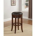 thumbnail image 4 of Home Square 3 Piece Backless Wood and Leather Counter Stool Set in Cherry, 4 of 4