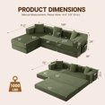 thumbnail image 7 of Timbernest 108" Modular L-Shaped Corduroy Couch for Living Room, Convertible Sectional Sofa with Cup Holders and Side Pockets, Green, 7 of 7