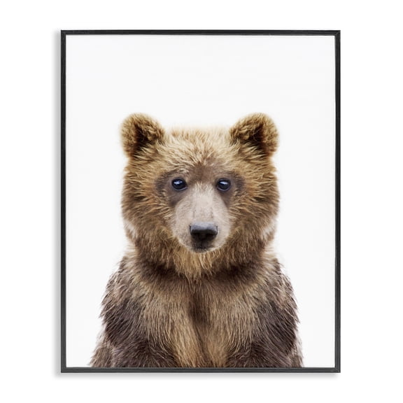 Stupell Industries Farmhouse Brown Bear Portrait Black Framed Giclee Art, 11 x 14, by Sisi and Seb