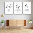 thumbnail image 4 of 3Pcs Framed Faith Hope Love Bible Verse Canvas Wall Art Christian Scripture Quote Posters Prints Inspirational Religious Wall Decor Pictures Paintings for Living Room Bedroom Home Decoration, 4 of 6
