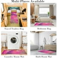 thumbnail image 6 of 2 Pieces Kitchen Rugs, Abstract Anti Fatigue Non Slip Foam Cushioned Art Modern Fuchsia Rose Pink Comfort Indoor Floor Mat Runner Rug Set for Laundry Office Sink Bathroom (17"x48"+17"x24"), 6 of 7