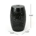 thumbnail image 3 of Apollos Indoor 12" Lace Cut Iron Side Table, Black, 3 of 4