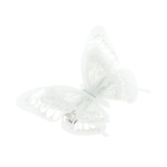 Unique Bargains Christmas 1 Pc Duckbill Butterfly Hair Clips Hairdo Clip for Home White
