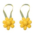 thumbnail image 2 of Neinkie 2Pcs Curtain Tieback Cute Cartoon Elastic Fluffy Multipurpose Reusable Decorative Soft Fabric Flower Curtain Rope Holdback Plush Toy Home Accessories, 2 of 9