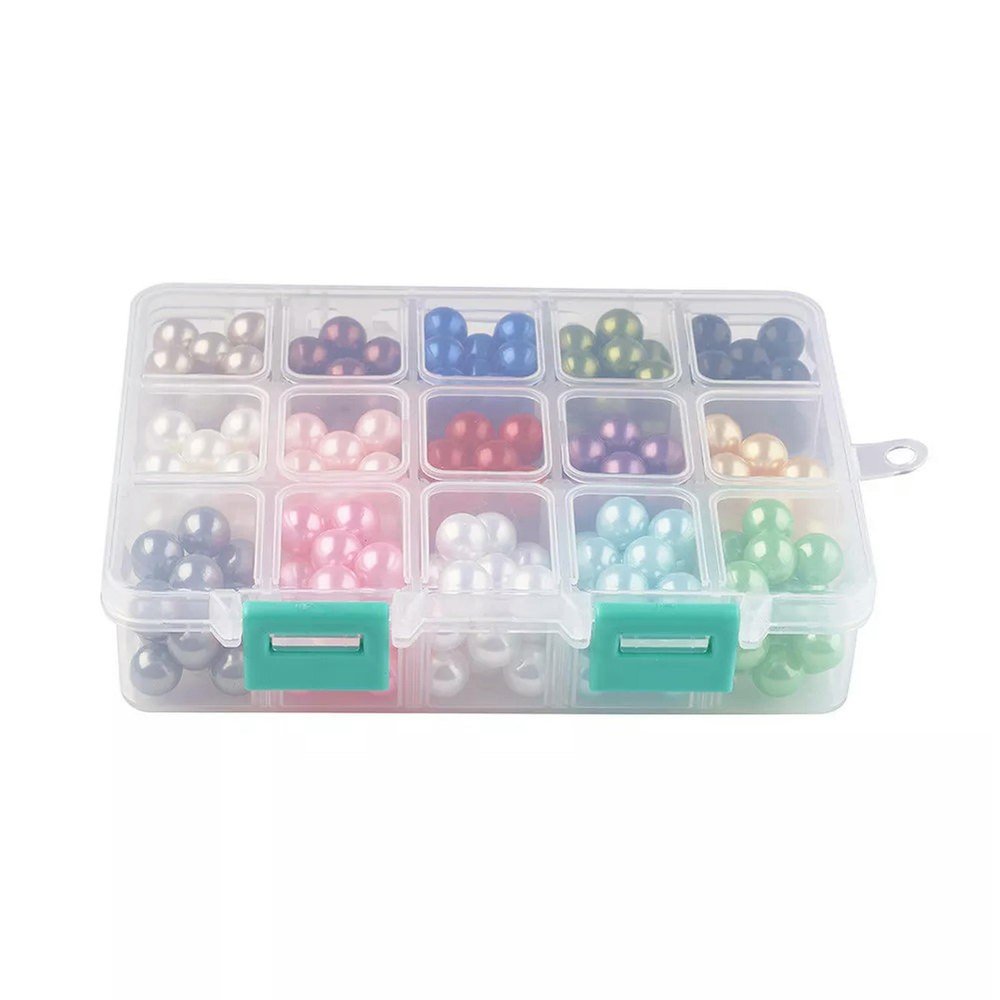 U8MO 270pcs/Box ABS Acrylic Ball Beads No Hole Pearl Finish 15-Color Kit Filler 10mm