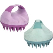Hair Shampoo Brush,2pcs Shampoo Brush Soft Silicone Dandruff Removal Wet Dry Hair Scalp Scrubber Massager for Women Men