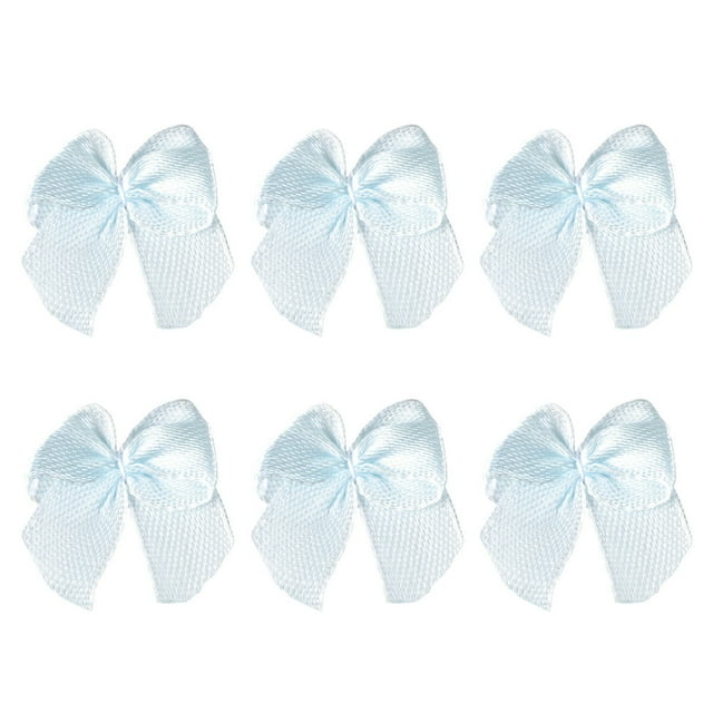 SHISUYAN 100pcs Ribbon Bows Flowers Handmade Hair Bows Accessories Materials Small Fresh Patterns Crafts Ornaments Gift Decor (Sky Blue)