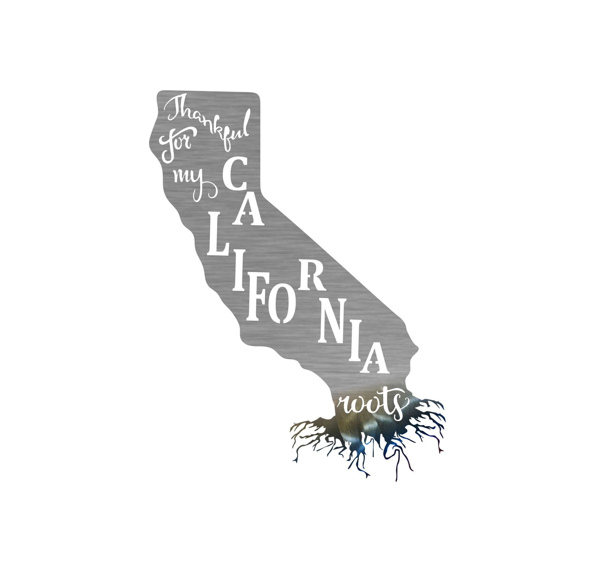 Precision Metal Art California Roots Steel Laser Cut Wall ArtFinish