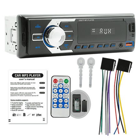 Woudy Bluetooth Car Stereo1 DIN Audio In-Dash FM Aux Input Receiver USB MP3 Radio Player SD