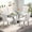 Silver Table with 4 Beige Chairs, variant on 63" Glass Dining Table Set for 6,Silver Dining Room Table Set for 6,Modern Kitchen Table and High-end Tufted Solid Wood Contemporary Velvet Upholstered Dining Chair for 6,Beige with Silver Leg