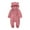 Pink, variant on Newborn Baby Jumpsuit Hooded Fleece Rompers Long Sleeve Onesies Outwear Outfits Baby Romper