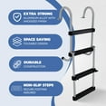 thumbnail image 2 of RecPro Compact Aluminum 4-Step Pontoon Boat Ladder with Plastic Steps, 2 of 11