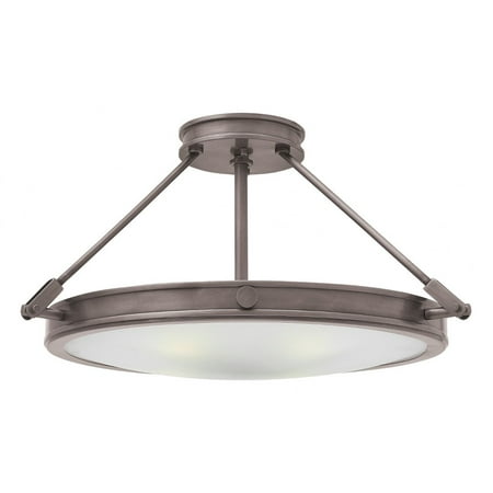 

4 Light Medium Semi-Flush Mount in Traditional-Mid-Century Modern Style 22 inches Wide By 11.5 inches High-Antique Nickel Finish-Led Lamping Type