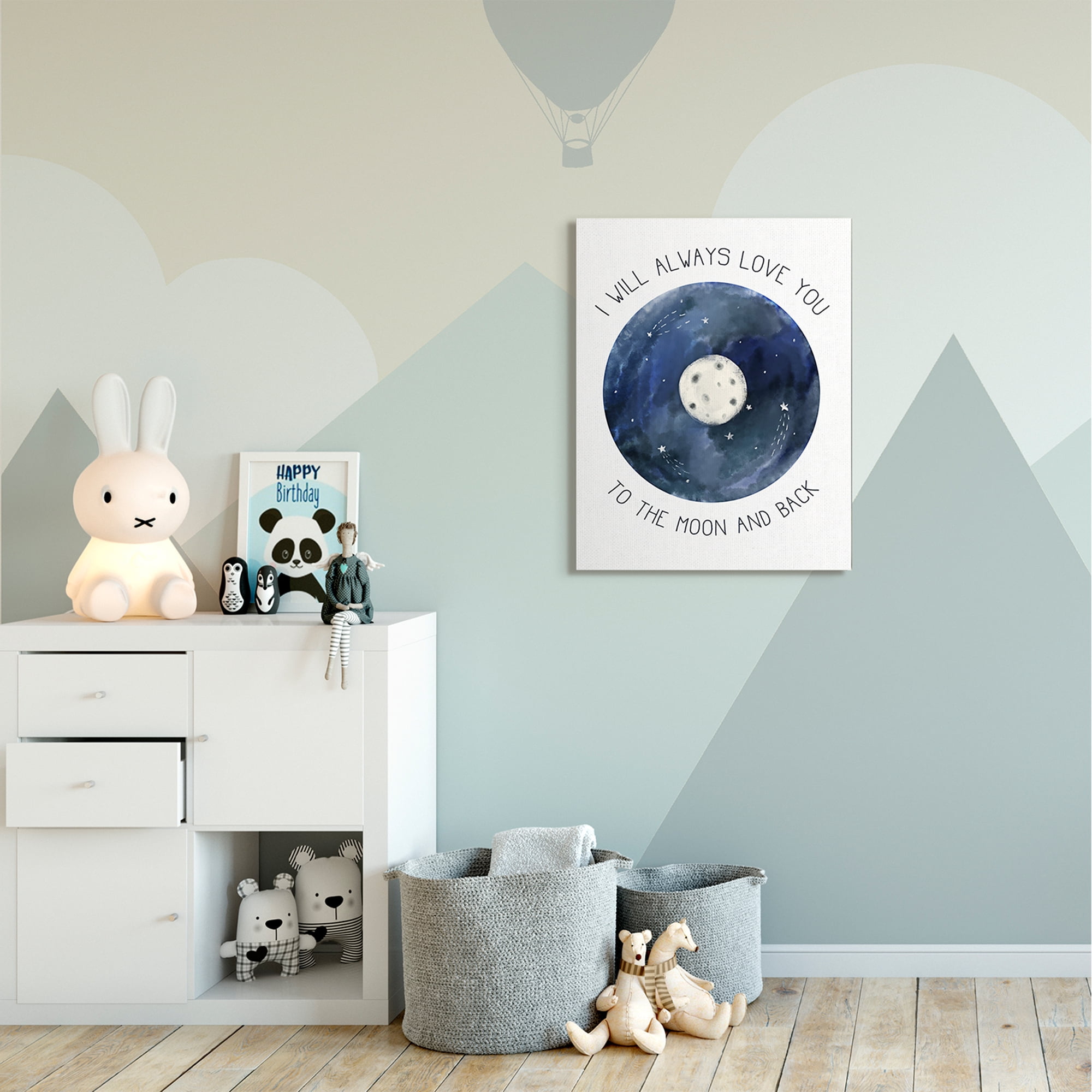Stupell Industries Moon and Back Romantic Phrase Night Constellation Canvas Wall Art by Daphne Polselli