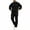 Black, variant on Men's Fleece Lined 2 Piece Casual Outfits Crewneck Sweatshirt Tracksuit & Joggers Sweatpants Sweatsuit Set Black