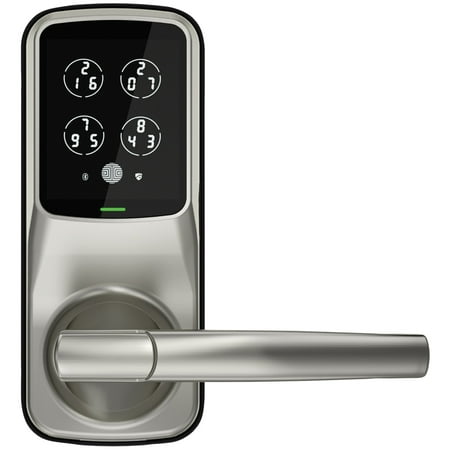 Lockly - Secure Plus Smart Lock Bluetooth Replacement Latch with Touchscreen/Fingerprint Sensor/Key Access/Auto Lock - Satin Nickel