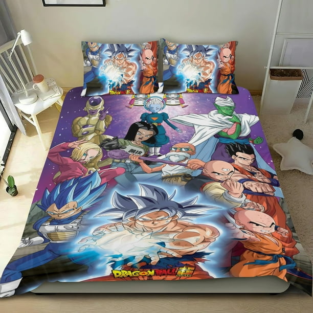Dragon Ball Conjunto de sábanas temático, trío de piezas, cómodo y amigable con la piel, diseño único, regalo de decoración para el hogar para familiares, amigos y fans,140cm *210cm