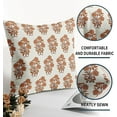 thumbnail image 5 of Burnt Orange Floral Block Print Pillow Covers 16x16 Set of 2 Chinoiserie Flower Leaves Outdoor Decorative Throw Pillows Farmhouse Pillowcases Linen Cushion Case Decor for Home Sofa Couch Bed, 5 of 6