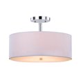 thumbnail image 1 of Safavieh Lighting Collection Clara Ceiling Chrome 11.25-inch Semi Flush Drum Light, 1 of 5