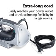 Hamilton Beach Professional Clothing Iron, Steam Iron for Clothes with Stainless Steel Soleplate, Silver