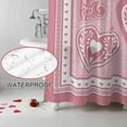 thumbnail image 5 of Valentines Day Shower Curtain, 72" x 72", Pink Floral Love Heart Geometric Waterproof Bathroom Curtain Washable Shower Curtain Set with 12 Hooks, 5 of 9