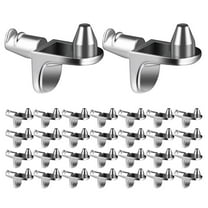 RENACLIPY Silver Metal Shelf Brackets Zinc Alloy for Wobble- Support 30Pcs
