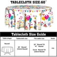 thumbnail image 2 of Happy Birthday Round Tablecloth- Birthday Cake Design with Colorful Flags Balloons Gifts Collection- 60in Circle Table Cloth Cover for Birthday Party Decoration Kitchen Dining Room, 2 of 6