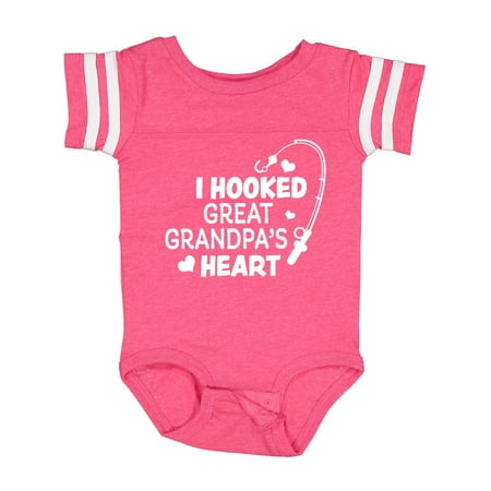 

Inktastic I Hooked Great Grandpa s Heart with Fishing Rod Gift Baby Boy or Baby Girl Bodysuit