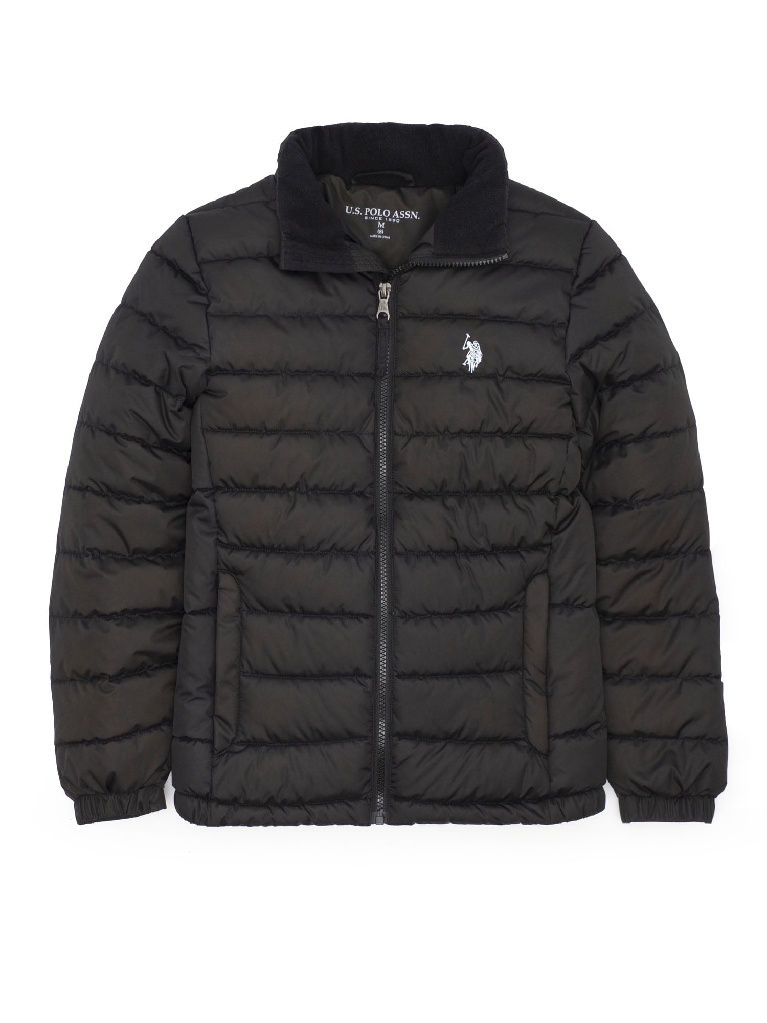 U.S. Polo Assn. Boys Midweight Quilted Jacket with Logo, Sizes 6-16